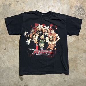 Vintage Y2k WWE Raw John Cena Black Grunge Punk T-Shirt